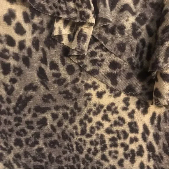 KAREN KANE Top Animal Print Long Sleeves Sheer Size S - Picture 5 of 5